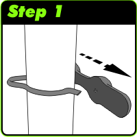 Saftey Cap Step 1 - Hook safety cap on one end of clip